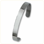 Engraved Stainless Steel Polished Chisel Cuff Bracelet
