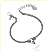 Sterling Silver Heart Dangle Bracelet