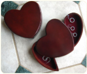 Engraved Rosewood Heart Jewelry Box