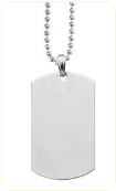 Engraved Silver and Gold Dog Tag Necklaces