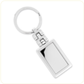 Engraved Silver-Tone Keychain