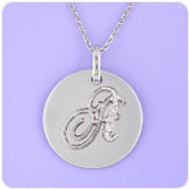 Diamond Studded Sterling Silver Initial Pendant