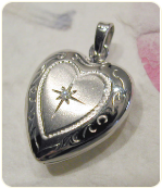 Engraved Petite 14k Gold Diamond Heart Locket