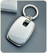 Engraved Rectangle Puffed Keychain