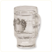 Mug with Pewter Lion Scroll Pattern Plate