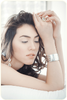 Woman wearing engraved bracelet Woman wearing engraved bracelet