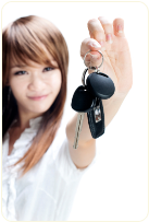woman with car keychain 